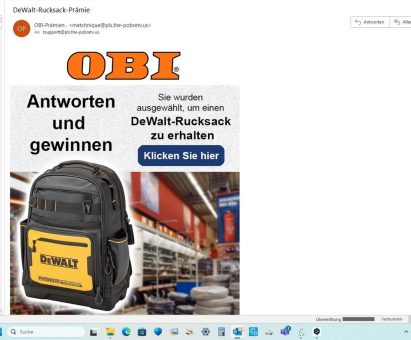 VfE Schuldenberatung warnt vor betrügerischen E-Mails mit Obi-Werbung