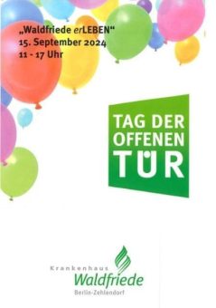 15. September: „Tag der offenen Tür“ des Krankenhauses Waldfriede in Berlin