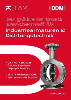 DIAM & DDM 2025: Der wichtigste Branchentreff für Industriearmaturen und Dichtungstechnik in  Leipzig/Schkeuditz & Bochum