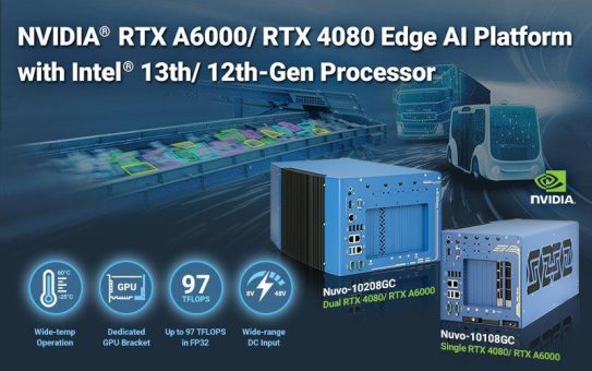 Neousys Edge AI Plattformen mit NVIDIA® RTX A6000/ RTX 4080 und Intel® 13th Gen Prozessor