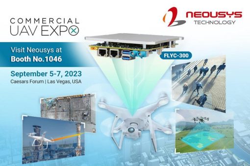 Neousys Technology zeigt auf der Commercial UAV EXPO 2023 den neuen FLYC-300, einen Drone Mission Computer