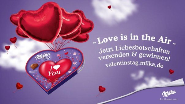 Love is in the Air – Milka versendet zum Valentinstag Liebesgrüße mit TWT