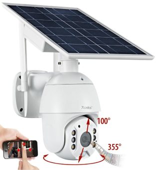 7links Autarke WLAN-Pan-Tilt-Überwachungskamera IPC-705.slr mit 2K, 8-Watt-Solarpanel, Akku