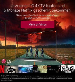 LG und Netflix erneuern Angebot für OLED- und Super-UHD-TVs von LG – 6 Testmonate Netflix inklusive