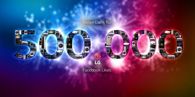 LG feiert Valentinstag mit 500.000 Facebook-Fans