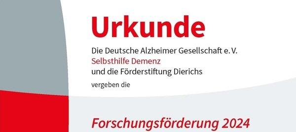 Deutsche Alzheimer Gesellschaft vergibt Forschungsförderung