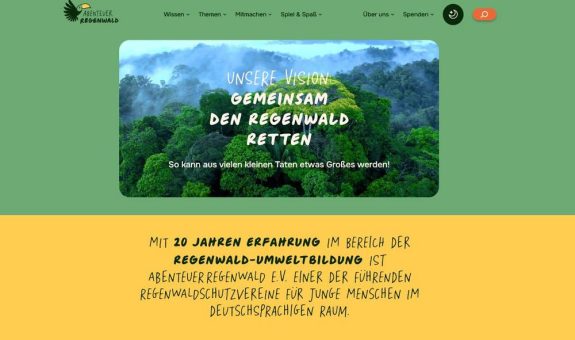 Zum 20. Geburtstag: Digitales Regenwald-Erlebnis auf neuer Webseite