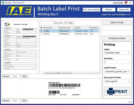 IAE optimiert Etikettierungs- und Arbeitsauftragsprozesse mit Cloudlösung von NiceLabel