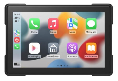 Lescars Mobiles CarPlay- und Android Auto-kompatibles Motorrad-Display, Navi