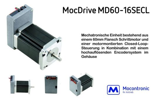 Das MD60-16SECL setzt neue Maßstäbe im Bereich der schrittmotorbasierten Kompaktantriebe