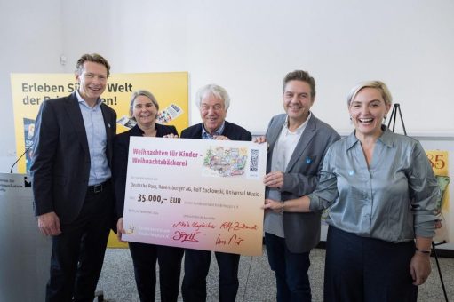 Deutsche Post, Ravensburger, Universal und Rolf Zuckowski spenden 35.000 Euro an den Bundesverband Kinderhospiz e.V.