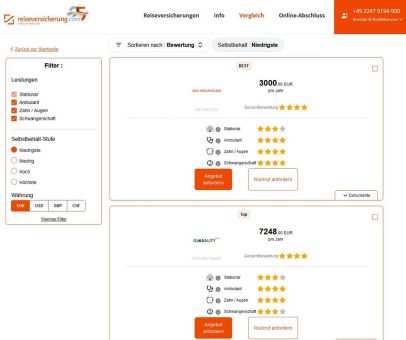 reiseversicherung.com integriert als erstes Vergleichsportal in Deutschland den innovativen IPMI-Vergleichsrechner von Health Compass