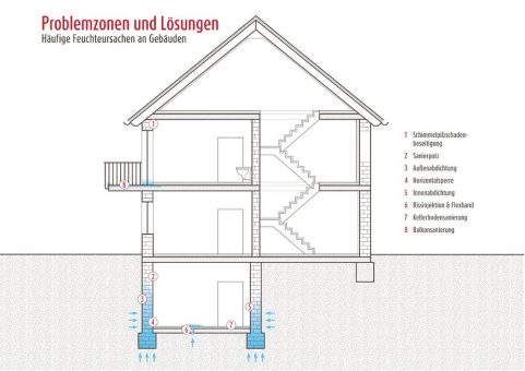 Wenn Feuchteschäden dem Haus zusetzen