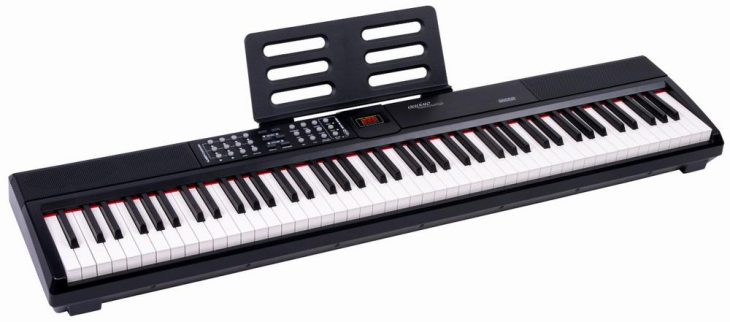 auvisio E-Piano mit 88 Hammermechanik-Tasten EK-88, MIDI, Bluetooth & Fußpedal