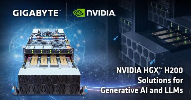 GIGABYTE stellt Accelerated Computing-Server auf Basis der NVIDIA HGX™ H200-Plattform mit einer bedeutend verbesserten Speicherbandbreite vor