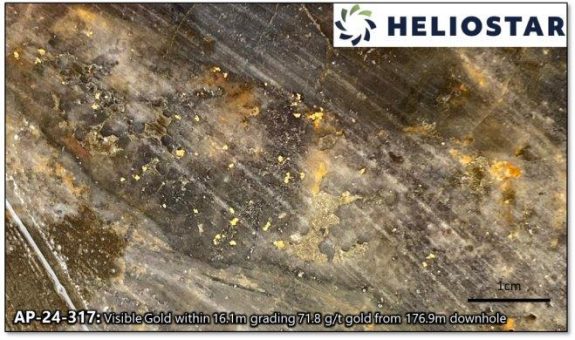 Heliostar erhält Bohrergebnis von 71,8 g/t Gold auf 16,1 Metern aus dem High Grade Panel auf Ana Paula in Mexiko