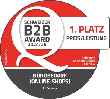 Internetstore.ch gewinnt erneut den Schweizer B2B Award im Bereich Preis/Leistung