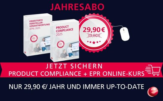 Black Friday Deal: EPR + Product Compliance als Online-Kurs im Jahresabo – Nur 29,90 €!