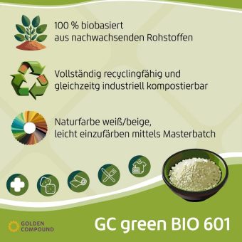 Golden Compound GmbH präsentiert nachhaltiges Biopolymer GC green BIO 601