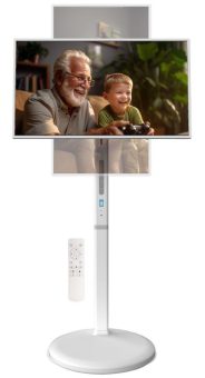 auvisio Mobiler 32“ Streaming-FullHD-Bildschirm ST-320, Akku, HDMI, Fernbedienung