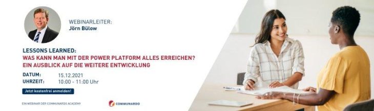 Live Webinar: Lessons Learned – Was kann man mit der Power Platform alles erreichen? (Webinar | Online)