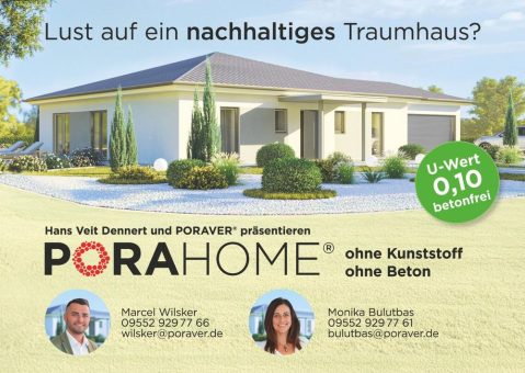 Startschuss für PORAHOME: Nachhaltige Fertighäuser ohne Kunststoff und Beton mit einem U-Wert von 0,10 W/(m²K)