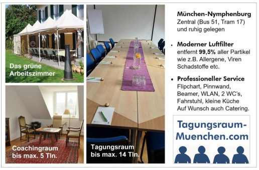 Coaching- und Tagungsraum in München-Nymphenburg sowie ein grünes Arbeitszimmer