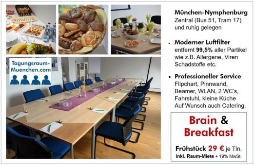 Frühstücksmeetings: Produktive Tagungen in entspannter Atmosphäre in München Nymphenburg