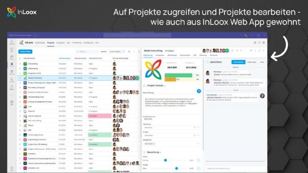 InLoox für Microsoft Teams: Macht Projektmanagement direkt in der Kollaborationsplattform effizient und komfortabel