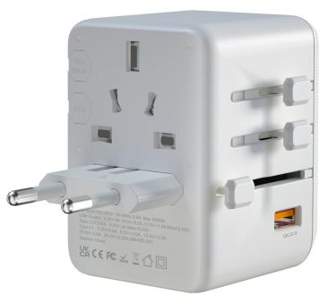 revolt Universal-Reiseadapter & Notebook-Netzteil UTA-100, GaN, 4xUSB-C, 1xUSB-A, PD