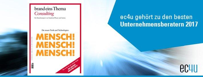 Die besten Unternehmensberater 2017 – ec4u gehört dazu