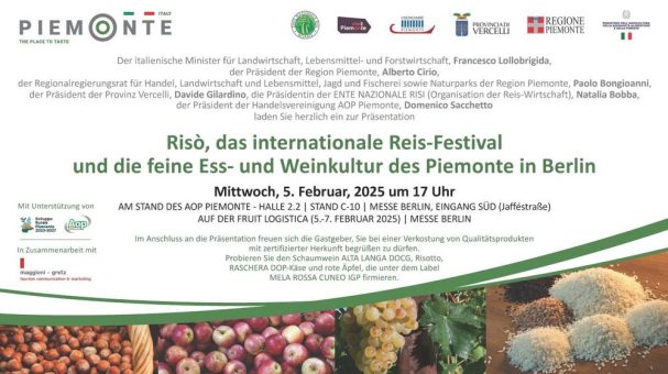 Piemonte mit Spitzenprodukten auf der Fruit Logistica (5.-7.2.2025)