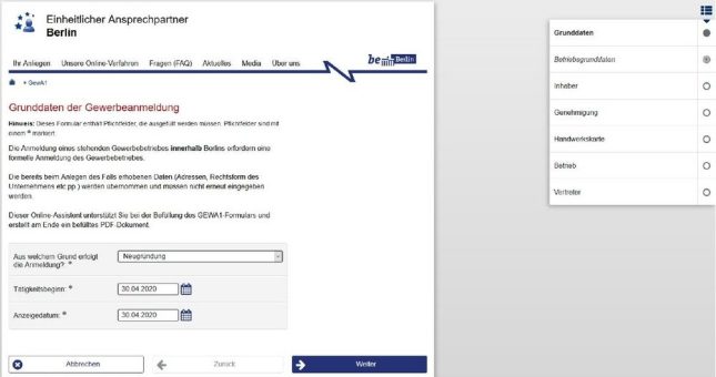 Berliner Wirtschaftsverwaltung setzt mit Unterstützung der DSV Service neuen Standard für Online-Gewerbeanzeigen termingerecht um