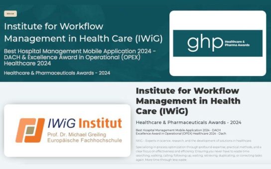 IWiG erhält den Excellence Award in Operational (OPEX) Healthcare 2024