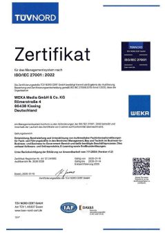 WEKA Media erhält ISO 27001-Zertifizierung für Informationssicherheit