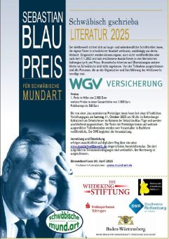 SEBASTIAN BLAU PREIS für schwäbische Mundart 2025 ausgeschrieben