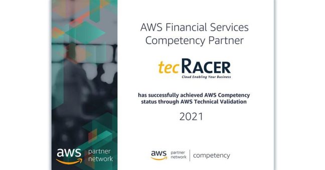 tecRacer hat den Amazon Web Services (AWS) Financial Services Competency Status erreicht