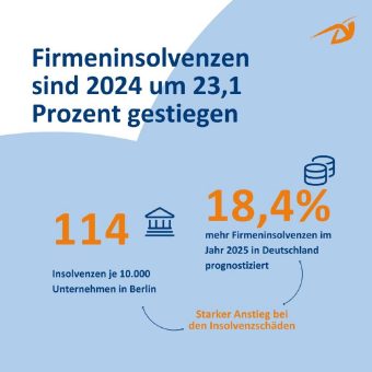 Firmeninsolvenzen sind 2024 um 23,1 Prozent gestiegen